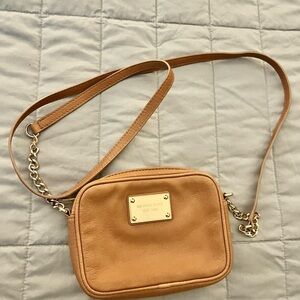 Michael Kors Camel Crossbody Bag with Gold Accents